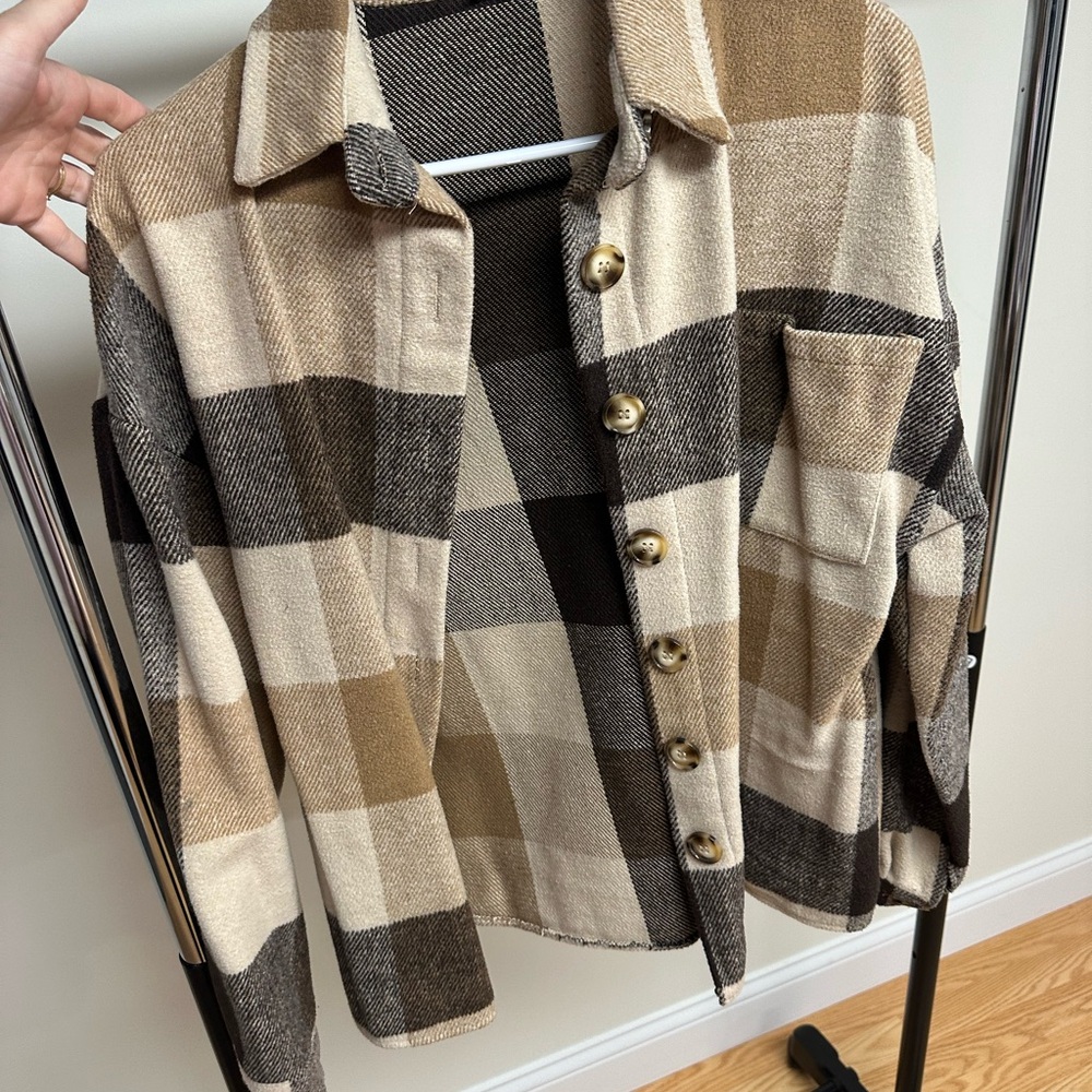 Plaid Button-Up Jacket - image 1